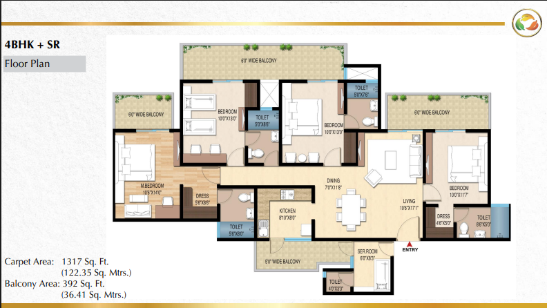 4 BHK + S