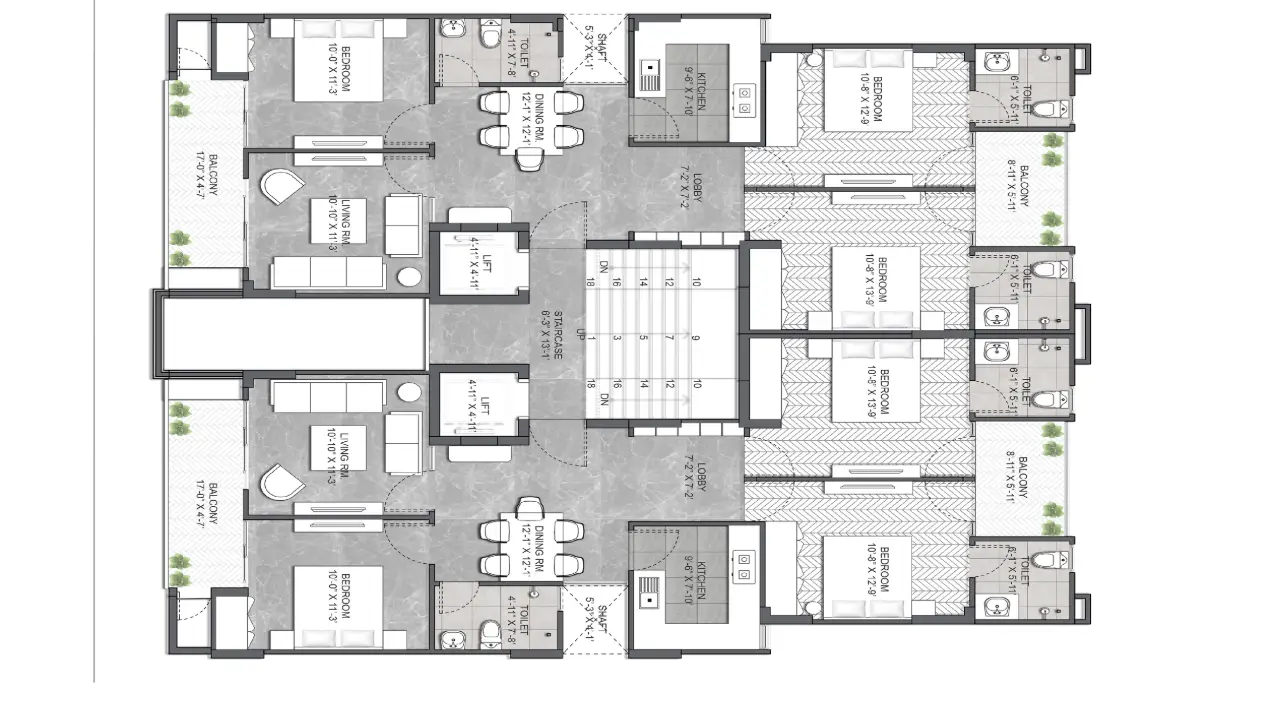 3 BHK + Utility