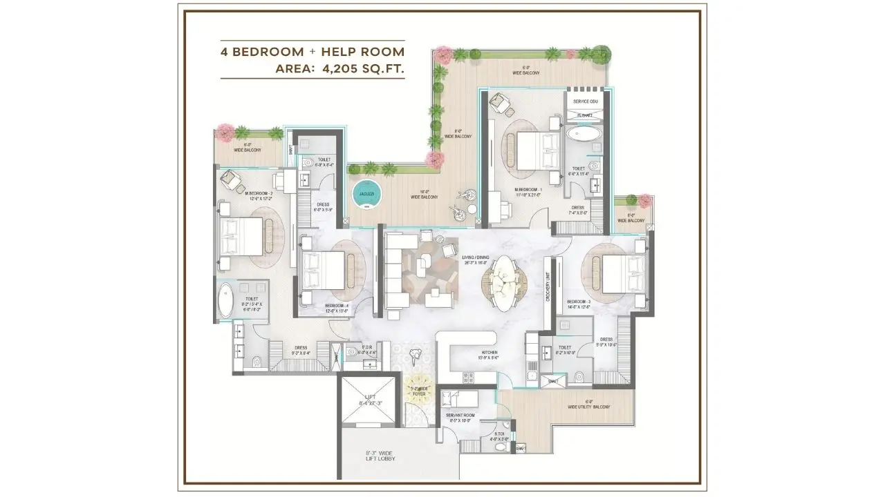4 BHK + Utility