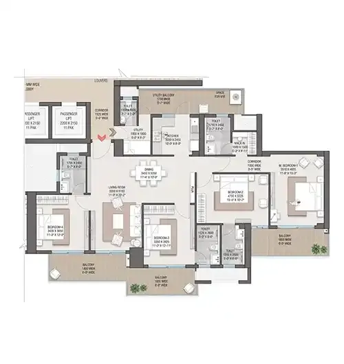 4 BHK + U