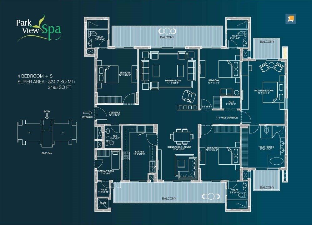 4 Bedroom + SQ (3495 Sq. Ft.)