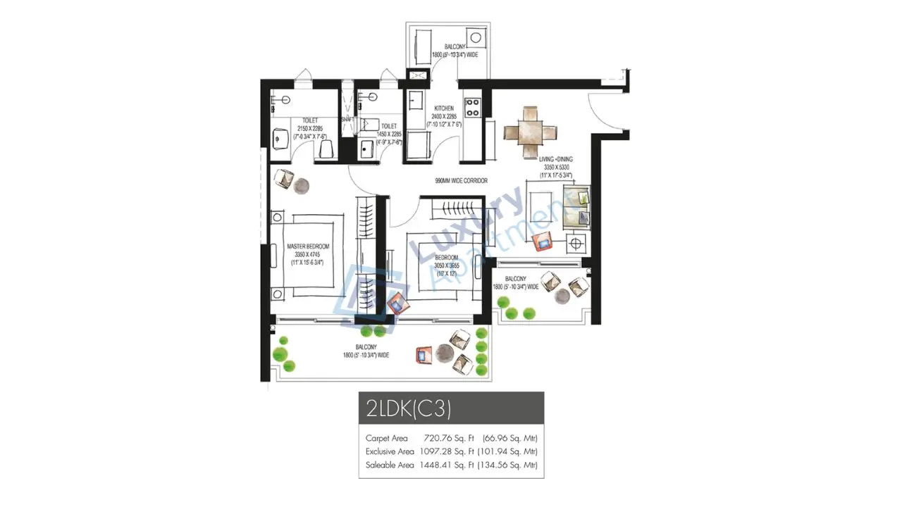 2 LDK/BHK