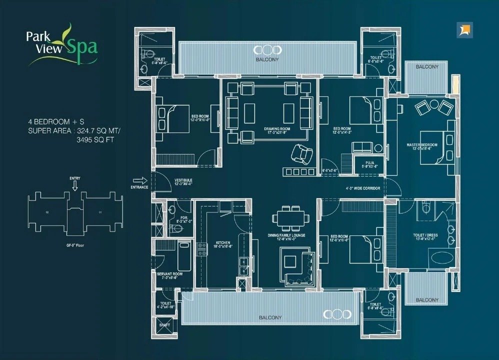 4 BHK + SQ