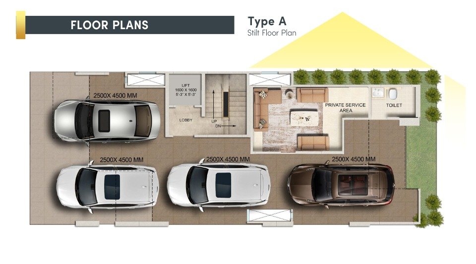 Signature Global Sector 37D Type A Stilt Floor Plan