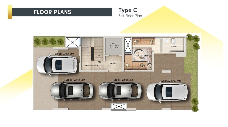 Signature Global Sector 37D Type C Stilt Floor Plan