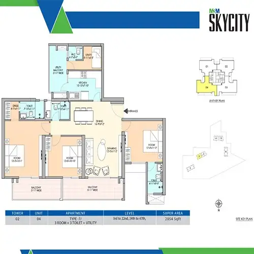 3 BHK + Utility