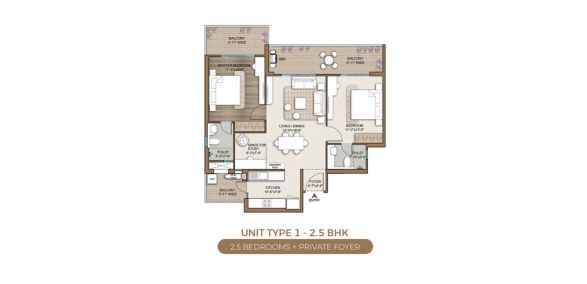 2.5 BHK Floor Plan