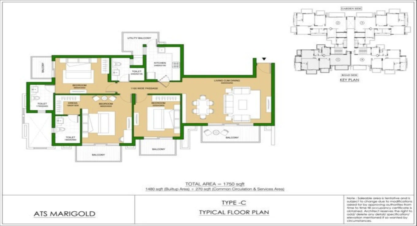 3 BHK ( 1750 Sq. Ft. )