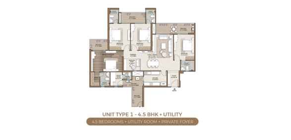 4.5 BHK Floor Plan