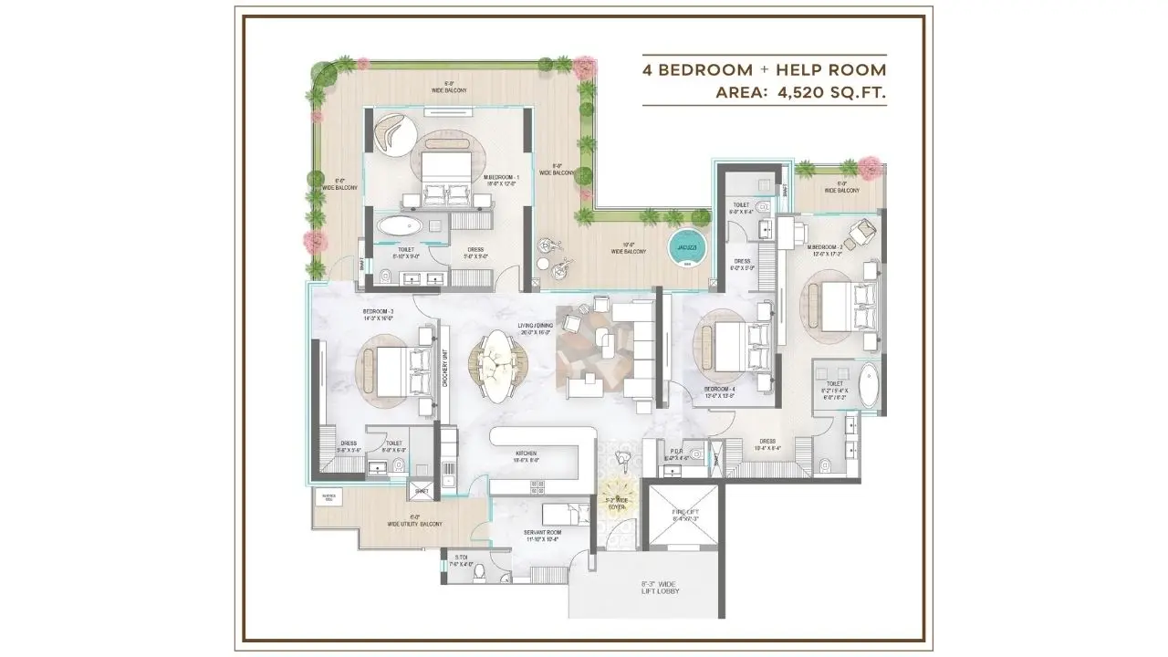 4 BHK + Utility