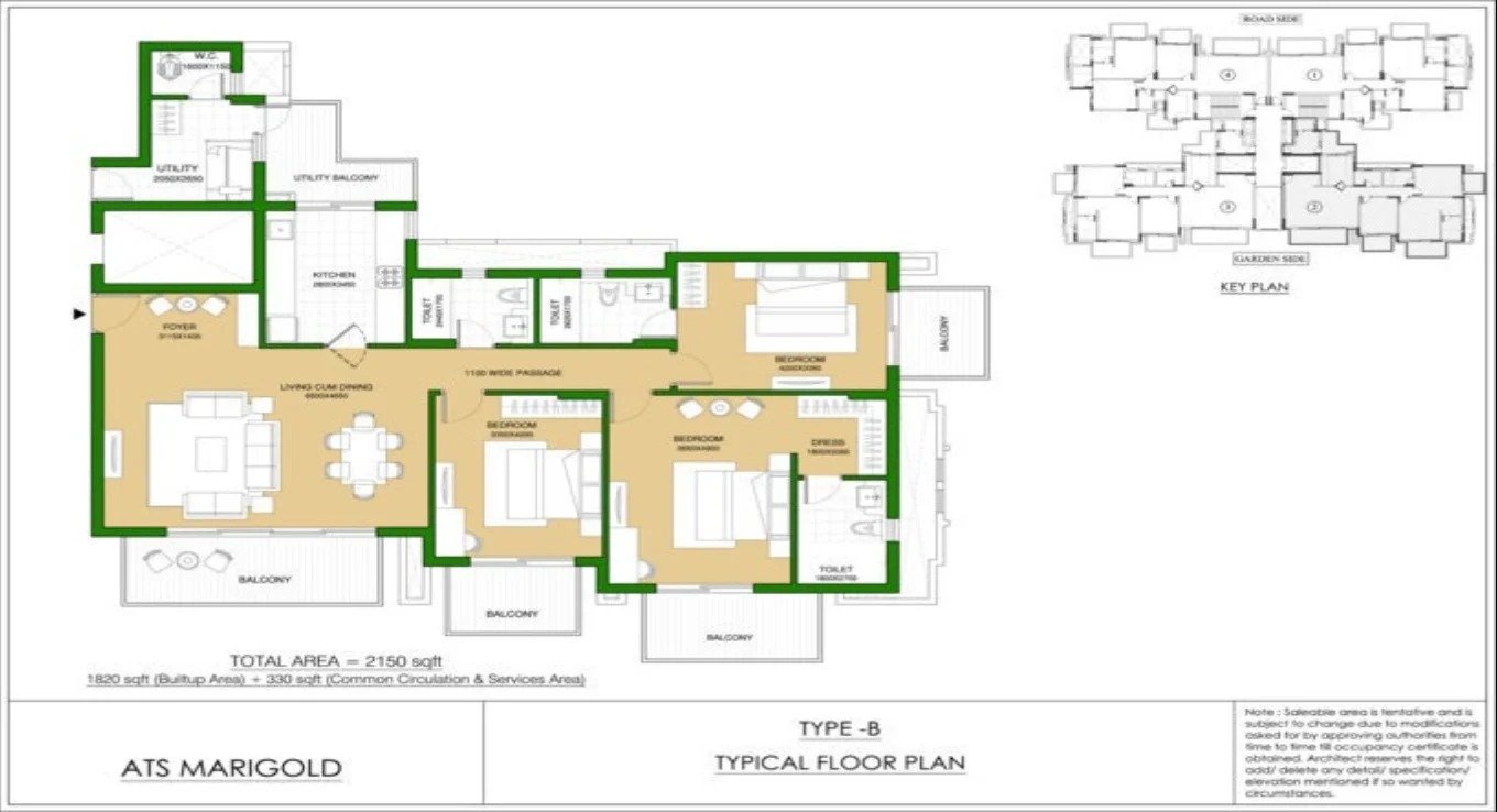 3 BHK ( 2150 Sq. Ft. )